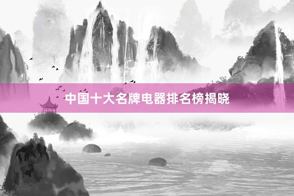 中国十大名牌电器排名榜揭晓