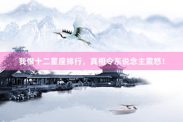 我恨十二星座排行,真相令东说念主震怒!